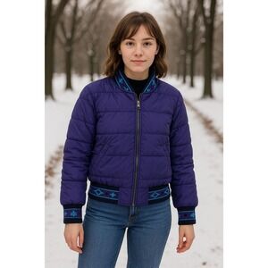Vintage Walls Blizzard Proof Insulated Puffer Jacket Womens L Purple Western